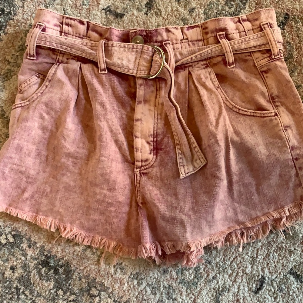 We the Free pink washed Jean shorts